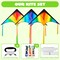 3 Pcs Large Delta Kite Gradient Rainbow, Easy to Fly Huge for Kids and Adults with 328ft String, Large Delta Beach Kite for Outdoor Games and Activities